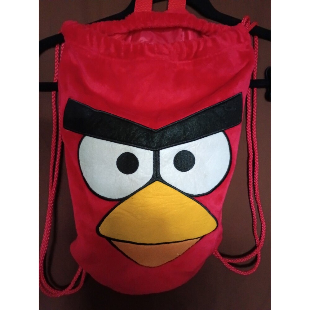 officially licensed Angry Birds Red Bird plush cinch pack / drawstring backpack